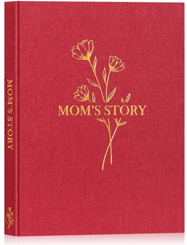 Lanpn Mamma Berätta historien om ditt liv, guidad linnedagbok med 270+ frågor Minnesbok Mamma Story Book Journal Mors Dag Födelsedag Julgåva, Röd
