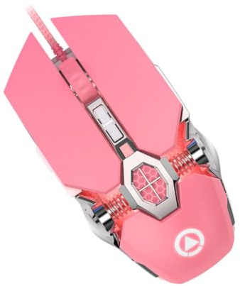 DOITOOL Keys Programmable Lighting Mouse Pink Wired Gaming Mouse Dpi Switching Comfortable Grip for Office Gaming