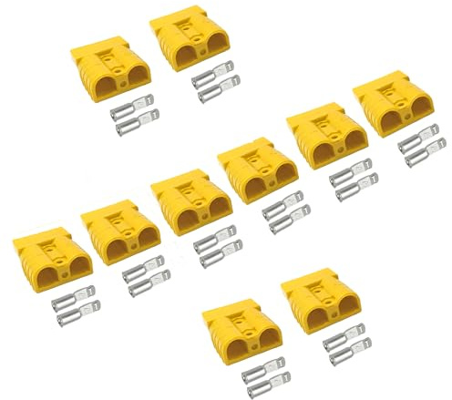 10Sets Anderson Connector,50A 6-10 Gauge Battery Quick Connector Disconnect Wire Harness Plug for 12V-36V Winch Auto Car Trailer Driver Electrical