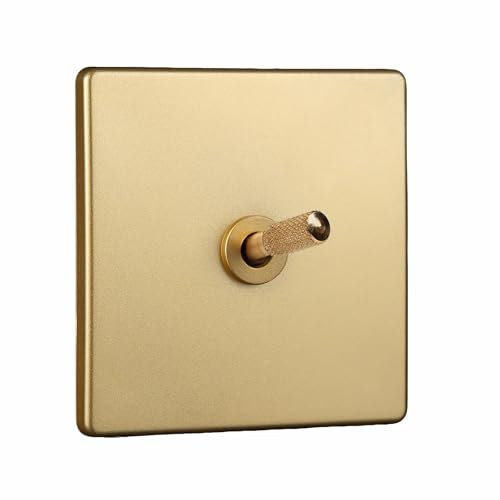Interruttore della luce da parete retrò stile industriale dorato Interruttore colore ottone Interruttore a leva zigrinato oro 86 tipo 1-4 Gang 2 vie