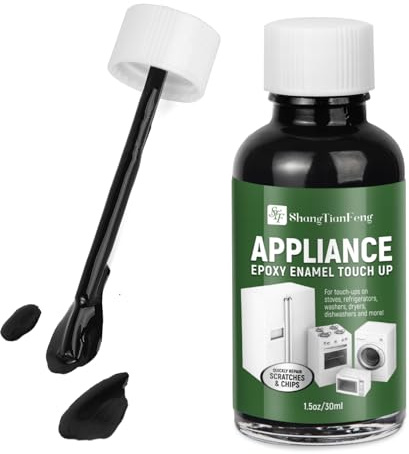 Black Touch Up Paint forElectrical appliancesl, metal, wood, floor, appliance maintenance, refrigerator, dishwasher, dryer, washing machine, microwave oven and other household appliances high-gloss paint repaint. 1.5 Fl Oz