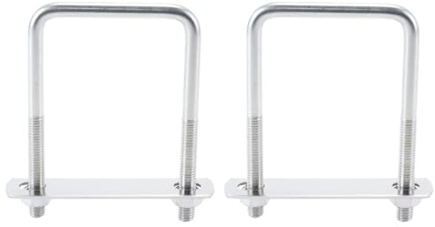 Orivin Kit de pernos en U cuadrados M8 x 60 x 100 mm (2 unidades) de acero inoxidable 304 con tuercas y arandelas para tuberías, automóviles y fijaciones de ballestas.