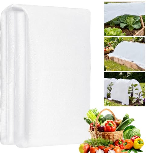 AOOWU Voile d'hivernage pour Plantes et Cultures, 2*10M Voile Hivernage Exterieur, 30g/m² Épaissi d'hivernage, Toison non-tissée de protection hivernale Protège Plantes, Fleurs et Légumes Froid, Gel