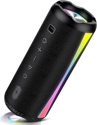 dotn Enceinte Bluetooth Portable avec Ports USB/AUX/Carte TF, Mini Haut-Parleur Bluetooth 5.0 Enceinte sans Fil avec 12 Heures d'Autonomie, Microphone Intégré, Étanche IPX5, TWS, pour Extérieur