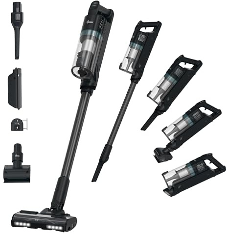 Hoover HF1 Core Kraftfull sladdlös borstdammsugare, lätt speciell djurborste, 200 W, LED-belysning, multi-golv, 1 klick tömning, avtagbart batteri, parkeringsposition [XEUF1CP]