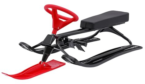 114 * 50 * 38cm Schlitten Rodelschlitten Kinderschlitten, Kinderbob utscher Bobschlitten Blau/Rot, für Kinder Erwachsene Schneesport Winter Sports (Rot)