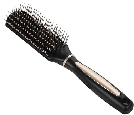 Toyvian Brosse à Cheveux Plate Fiable pour Massage du Cuir Chevelu et Croissance des Cheveux Antistatique en Plastique Noir pour Hommes et Femmes