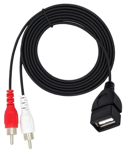LPIQSPLK Adaptateur USB mâle femelle vers 3 RCA femelle, convertisseur Audio, câble AV vidéo, câble USB vers 2 RCA for HDTV, cordon de télévision(1.5m,USB Female 2RCA Male)