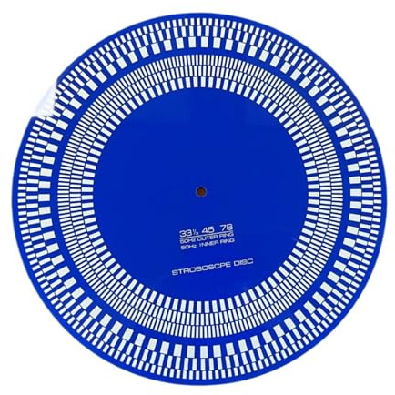 FVDPWYE Drehzahlmesser für Plattenspieler, Stroboskop Scheibentests, Drehzahlerkennung (33 1/3, 45, 78 U/min), Langlebigkeit, Einfache Bedienung, Matte, Blau