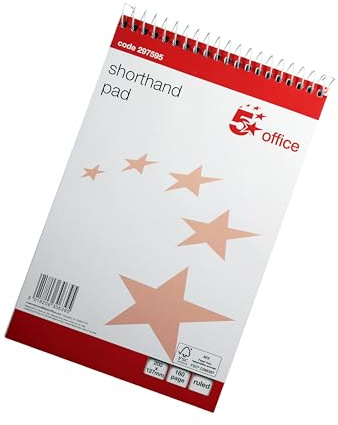 5 Star Anteckningsblock, spiralbunden ovantill, linjerad, 200 x 125 mm, 160 sidor, 10 stycken