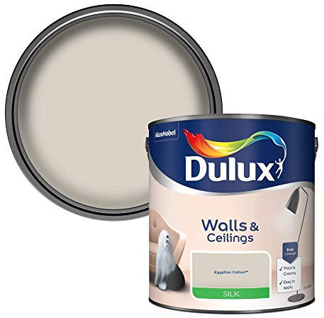 Dulux Silk Emulsion Paint For Walls And Ceilings - Egyptian Cotton 2.5 Litres