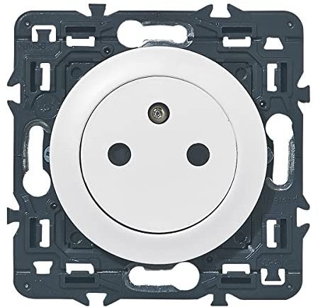 LEGRAND - Prise Electrique Murale avec Terre Céliane Surface - Prise Affleurante avec Socle Rétractable - Fabriqué En France - Blanc