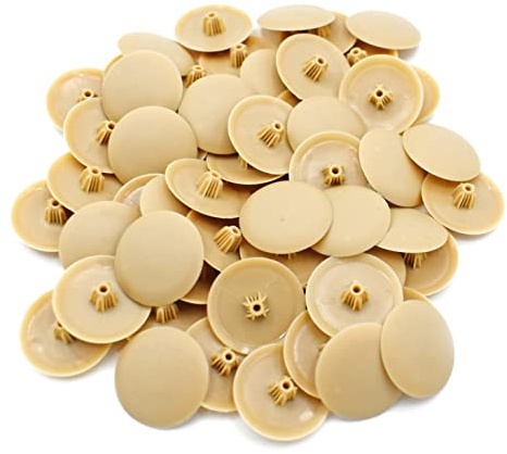 Snap-On Bifix Cover Caps to Use with Phillips Ph2 & Pozidrive Pz2 Pozi Screws - Pack of 50 Biffix Covers : Marl Beige