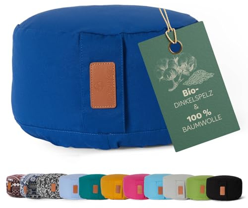 #DoYourYoga rundes Yogabolster 30cm x 15cm | Waschbarer Bezug |gefüllt mit Bio-Dinkelspelz (KBA) oder Bio-Buchweizenschalen (KBA) | Yoga Kissen für Yin Yoga & Meditation