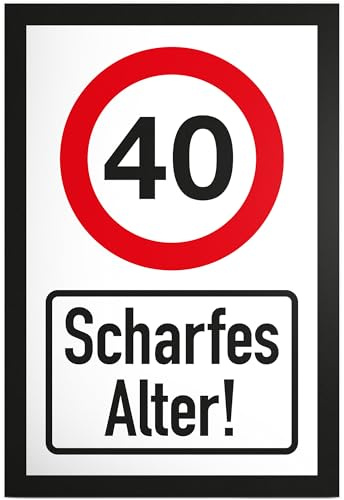 DankeDir! 40 Jahre Scharfes Alter Schild - Geschenk 40. Geburtstag Geschenkidee Geburtstagsgeschenk Vierzigsten Geburtstagsdeko Partydeko Party Zubehör Geburtstagskarte