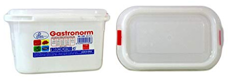 Great Plastic Rectangular Food Container 1/9 Gastronorm Micro 176X108X100 mm 1.1 Litre, Multi-Color, One Size