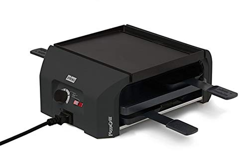 Stöckli PizzaGrill Four Basisgerät für 4 Personen mit den Funktionen Pizza, Grill und Raclette, Farbe: Anthrazit, Maße: 13 x 24 x 33 cm, 0025.02