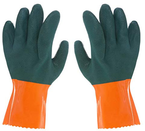 LXRZLS Big Mouth Ding Qing Gummi-Arbeitshandschuhe aus rutschfestem Leder Hochleistungs-Gartenhandschuhe für öl- und ölbeständige Schutzhandschuhe