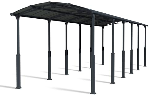 Palram Alpine 12700 Wohnmobil Carport, Extra Groß, Extra Hoch, Zum Abstellen von Booten, Campingbus und Wohnwagen, Spezialhöhe, Grau