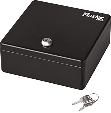 MASTER LOCK Money Box or Key Cabinet [Secure Cash or Keys] [Money Tray] [10 Key Hooks] KDS1EURHRO