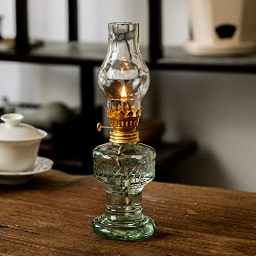 Ycxydr Traditionelle Dochtöllampe, alte Petroleumlampe, antike Anbetungslampe für Buddha, Stadthausbeleuchtung Restaurantdekorationsglas (Color : 3medium)