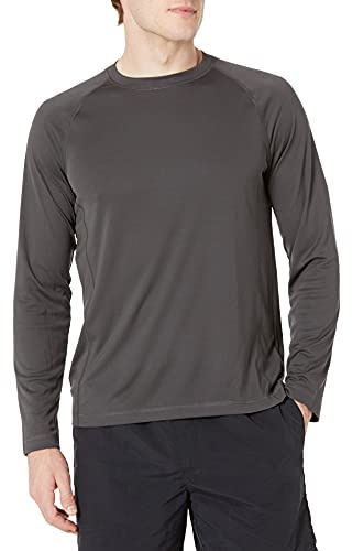 Amazon Essentials Camiseta de Bañador, de Secado Rápido y Manga Larga Hombre, Gris Oscuro, XL