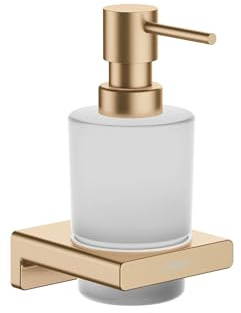 hansgrohe AddStoris - Seifenspender, Lotionspender für Wandmontage, Flüssigseifenspender, verdeckte Befestigung, Badezimmer Zubehör, Brushed Bronze, 41745140