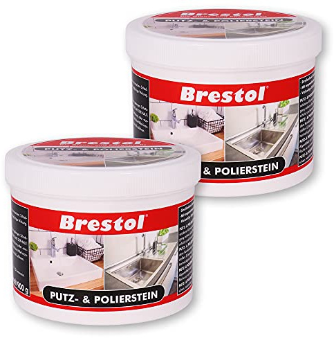 PUTZ & POLIERSTEIN 2 x 900 g – Pâte de nettoyage universelle avec parfum d'agrumes laisse un effet déperlant dans la cuisine et la salle de bain – Nettoyant universel