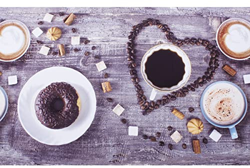 SaRani Tappeto Guida Passatoia Corsia Cucina Gomma Antiscivolo Grigio Colazione Caffè (250x50 cm)