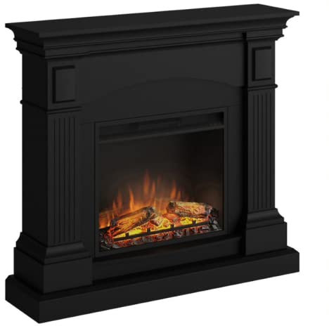 TAGU Magna Elektrokamin Schwarz, mit 23 Zoll Powerflame, Heiz u. Dekokamin