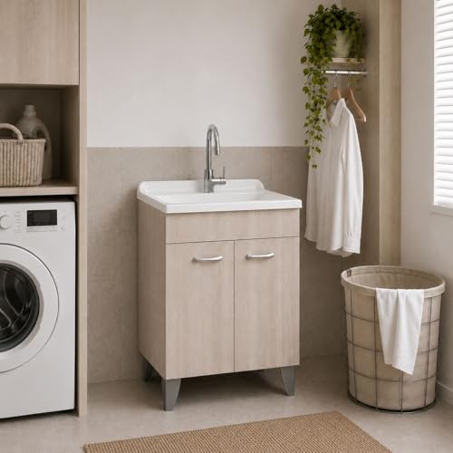 Yellowshop - Mobile Lavanderia Bagno In Legno Misure Cm 45x50, 60x50 e 60x60 H 88 PRIME Olmo (Cm 60x60)