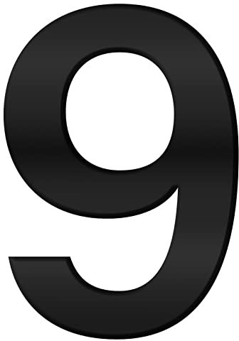 FORYEE Placas de números de casa, números de puerta, calcomanías de números de dirección de puerta 3D, aspecto flotante para apartamentos, números de buzón, habitación de hotel, casa (número 9 negro)