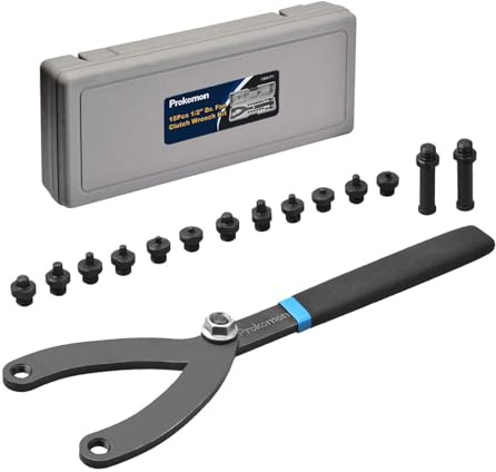 Prokomon 15Pc Adjustable Pin Spanner Wrench Set/Variable Cylinder Fan Clutch Pully Holder Wrench with Soft Handle