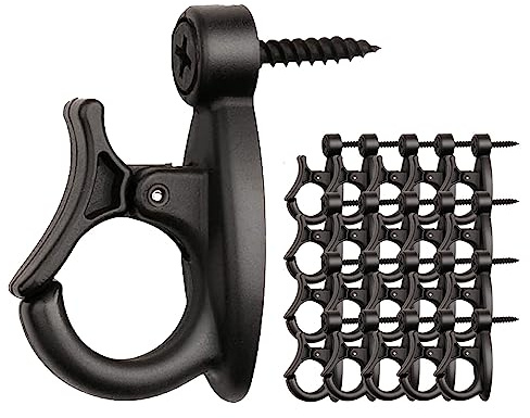 mumisuto 20 Stück Q-Hanger,Schraubhaken mit Sicherung, Weihnachtsbeleuchtung Haken Hakenschrauben,Lichterkettenhaken von Pflanzenkörben Vogelhäuschen Windspielen Laternen und Weihnachtsdekoration