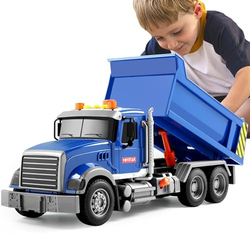 Dwi Dowellin Toddler Trucks Toys for Boys Age 3-5,Big Dump Truck with Lights and Sounds,Kids Boy Toys Christmas Birthday Gift Car