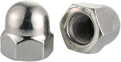 Bolzenmutter-Sicherungsmuttern, 304 Edelstahl Nylon Messing Hutmutter Sechskantkappe Metrische Kuppelmutter Schwarz Weiß vernickelter Stahl M3M4M5M6M8M10M12 50 Stück-M16 (2 Stück), Messing ( Color : 3