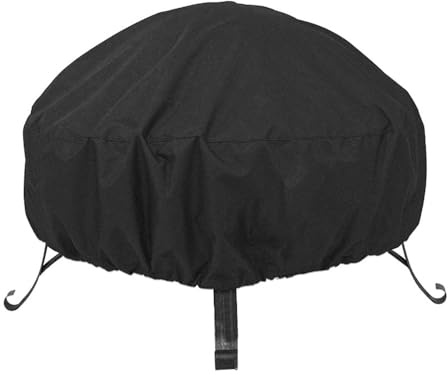 ZONADAH 33.5 Inch Heavy Duty Waterproof Round Fire Pit Bowl Cover with Thick PVC Coating Drawstring Full Coverage Patio Fireplace Cover