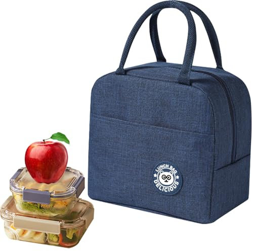 MonoFresh Bolsa Termica Porta Alimentos 6L, Bolsa Comida Trabajo, Bolsa Porta Alimentos Bolsa Nevera Portatil, Impermeable, para Hombre Mujere Niño Escuela Oficina Picnic, MF-000001-BWD