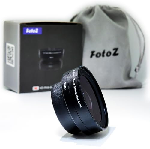 FotoZ 40.5mm 0.75x Mini Wide Angle Conversion Lens(w/Macro), for Sony ZV-1F ZV-E10, ZV-E10 MarkII A6400 A6700 Accessories, Compatible with kit Lens 16-50mm, PZ 16-50mm OSS II (Black)