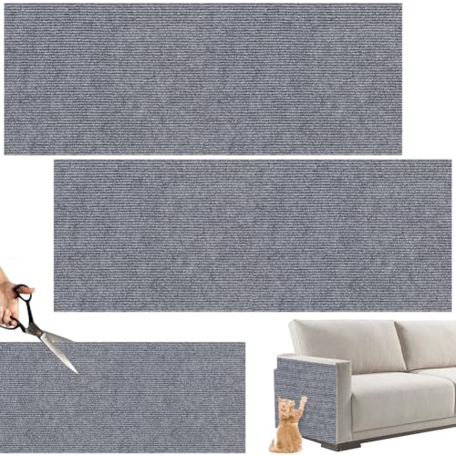 2 Stück Kratzmatte Katze, 30x100 cm Wand Katzenkratzmatte, Trimmbare Selbstkleber Cat Scratcher, Fußmatte Teppich Vorleger für Sofa Möbel Tür Kratzschutz, Katze Kratzschutzfür die Wandmontage geeignet