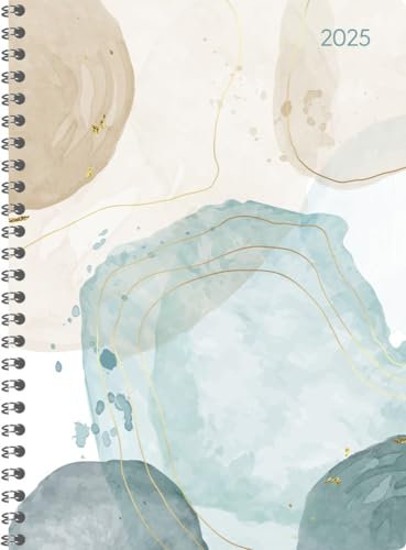 Ladytimer Ringbuch Watercolor - Taschenkalender A5 - Kalender 2025 - Alpha Edition-Verlag - Eine Woche auf 2 Seiten - Buchplaner mit Platz für Notizen - Format 15 cm x 21 cm