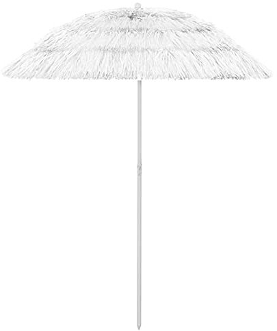 Bulliing Ombrellone da Spiaggia Hawaii Bianco 180 cm,Ombrellone da Giardino,Parasole da Balcone