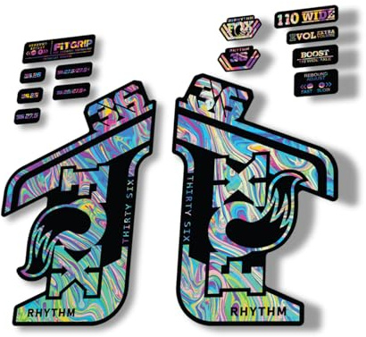 Autocollant de rechange pour fourche Fox 36 2021 Rhythm Series Oil Slick 1 (brillant)