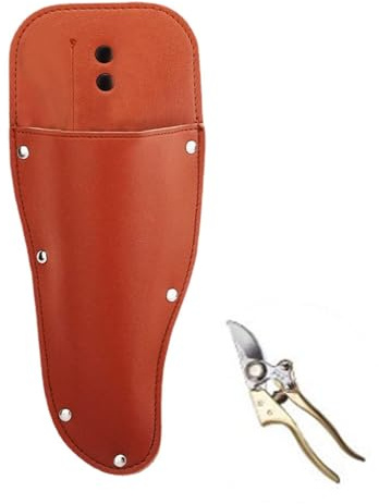 Leather Pliers Holster, Leather Sheath Tools - Secateurs Sheath, Scissor Holster | Scissor Belt Holder, Protective Leather Bag, PU Leather Secateurs Sheath with Locking Button, for Pliers, Shears