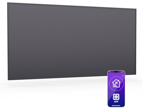Klarstein Calefactor Infrarrojo 770W – Montaje en Pared, IP24 Impermeable, Control WiFi vía App, Termostato, Temporizador, Sin Polvo ni Ruido, Panel Plano, para Habitaciones de Hasta 14m², Gris Oscuro