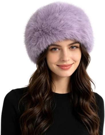 Lina & Lily Mütze Damen Winter aus Kunstfell mit Innenfutter