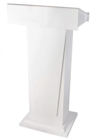 Rednerpult-Podiumständer, Rednerpulte, Bodenstehend, Mit Offenem Stauraum, Lehrerpodeste, Holz-Empfangstheke, 58 X 43 X 117 cm, Konferenztisch, Podiumständer,White-58x43x117cm