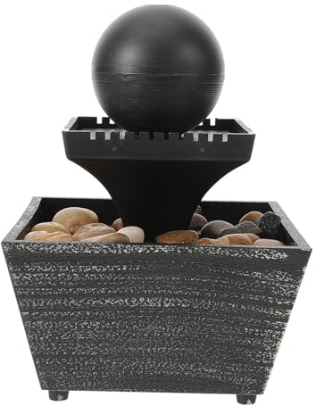 QUMIIRITY Fontana Da Tavolo Zen Piccola Senza Batteria Decorazione Interni Con Flusso d Acqua Ornamento Per Casa Ufficio e Sala Da Tè Design Cinese Tradizionale