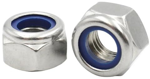 Contratuerca, Tuercas autoblocantes Hexagonal de acero inoxidable 304 Inserto de nailon Tuerca autoblocante 5/10/20/50 piezas M2 M2.5 M3 M3.5 M4 M5 M6 M8 M10 M12 M14 M16 DIN985(M5 x50pcs)(M16 x5pcs)