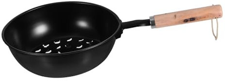 YARNOW Charcoal Chimney Lighter Basket Wooden Handle Portable Iron Coal Starter Stove for Outdoor Camping BBQ Grill Tools Coal Fires Starter Pot